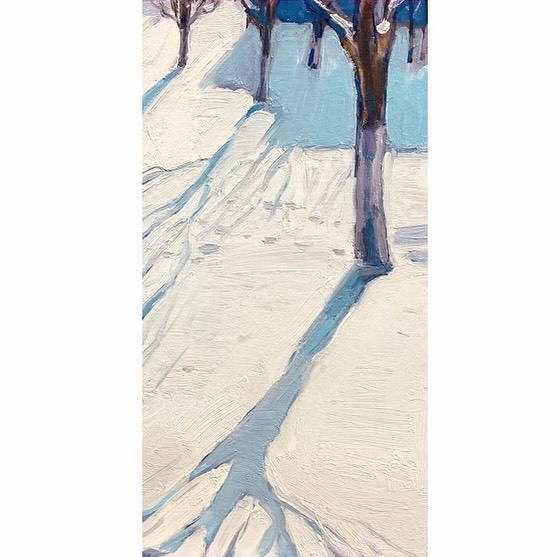 Winter light, 2023, 37x20 sm, oil on cardboard