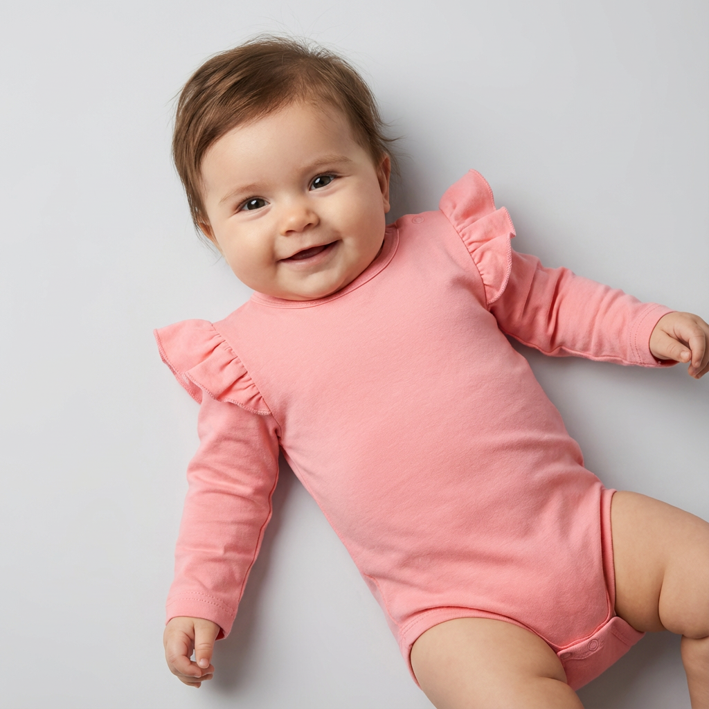 Дитяче боді з крильцями у персиковому кольорі