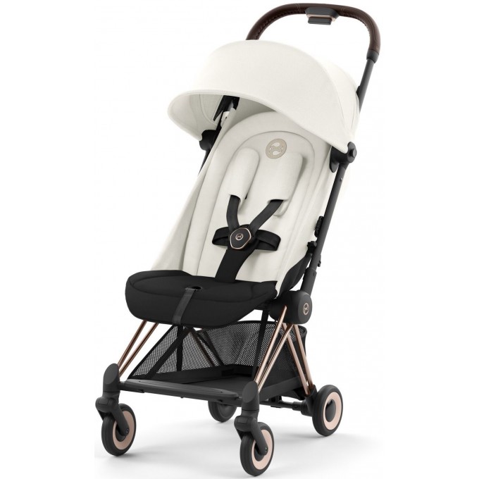 Прогулянкова коляска Cybex Coya Off White шасі rosegold 