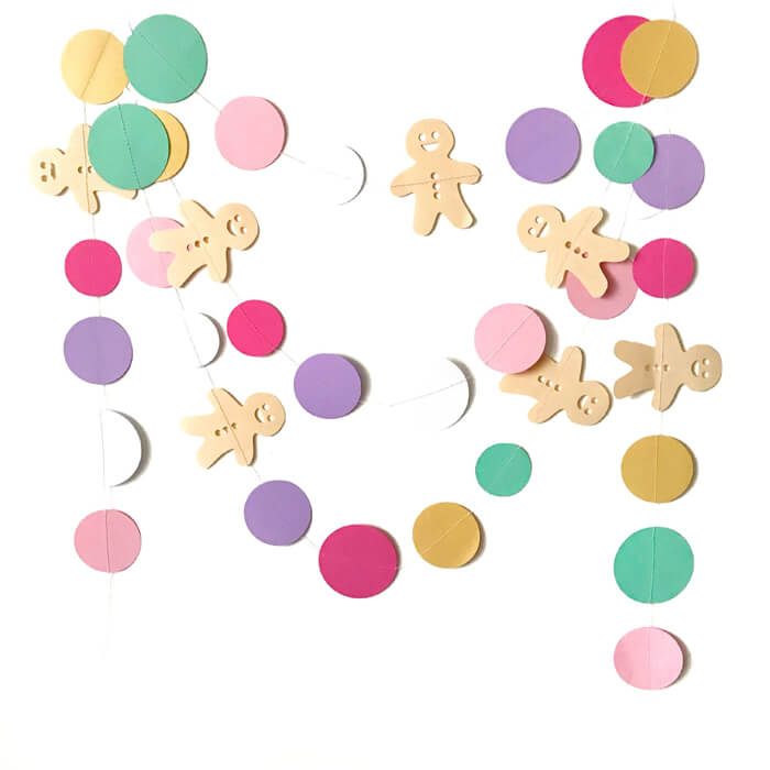 Паперова новорічна гірлянда gingermen 3м