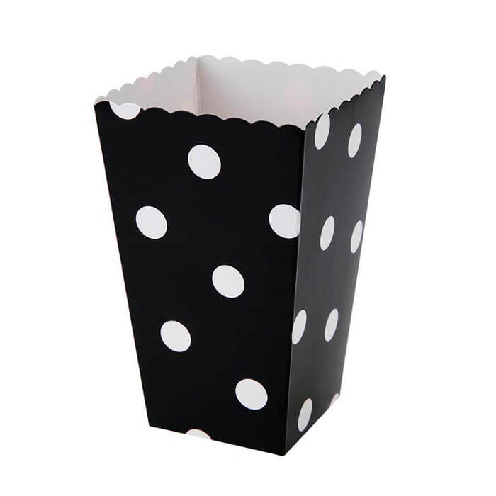 Коробочки поп-корн у горох чорні 1шт