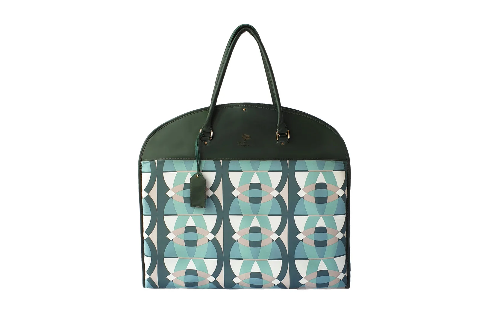 Genuine Leather Garment Bag Emerald