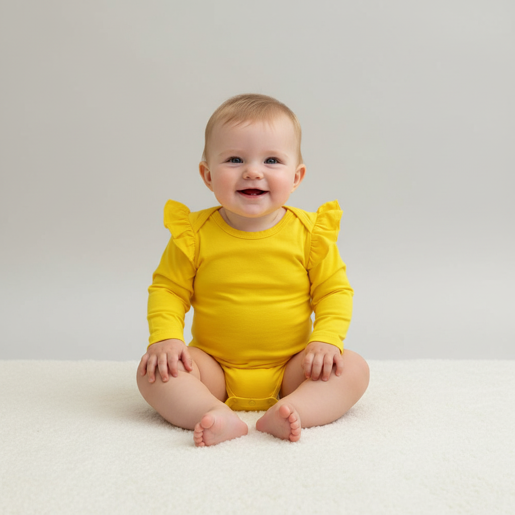 Дитяче боді з крильцями у жовтому кольорі