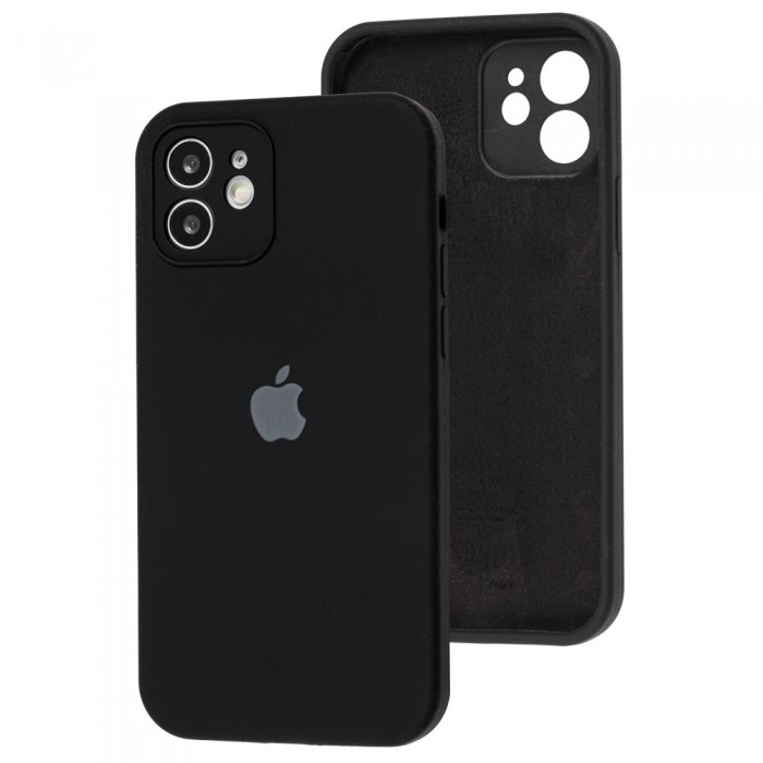 Чохол Silicone case full for iPhone 12  black