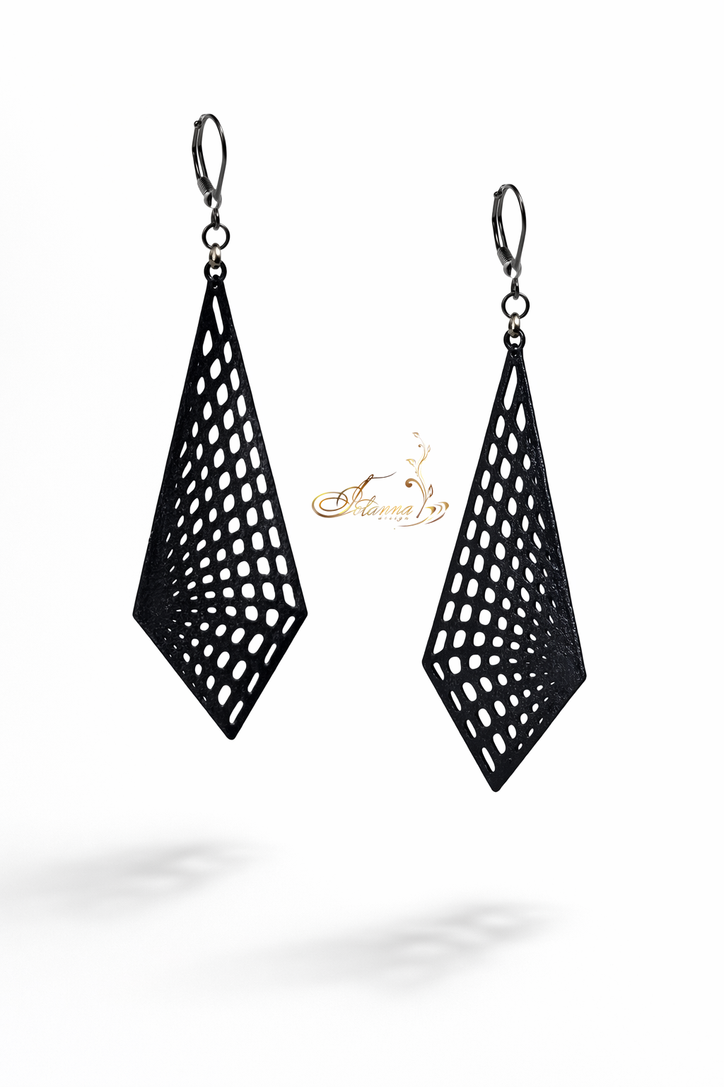 Black Geometric Dance Earrings
