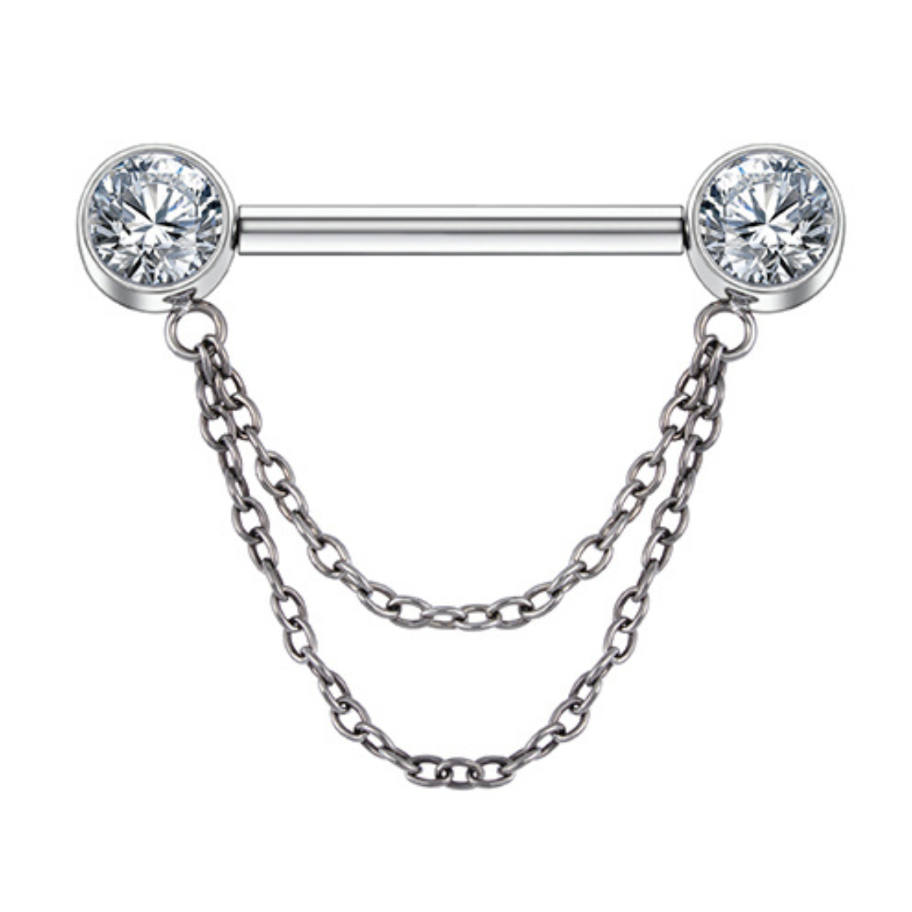 Crystal Barbell with Double Chains