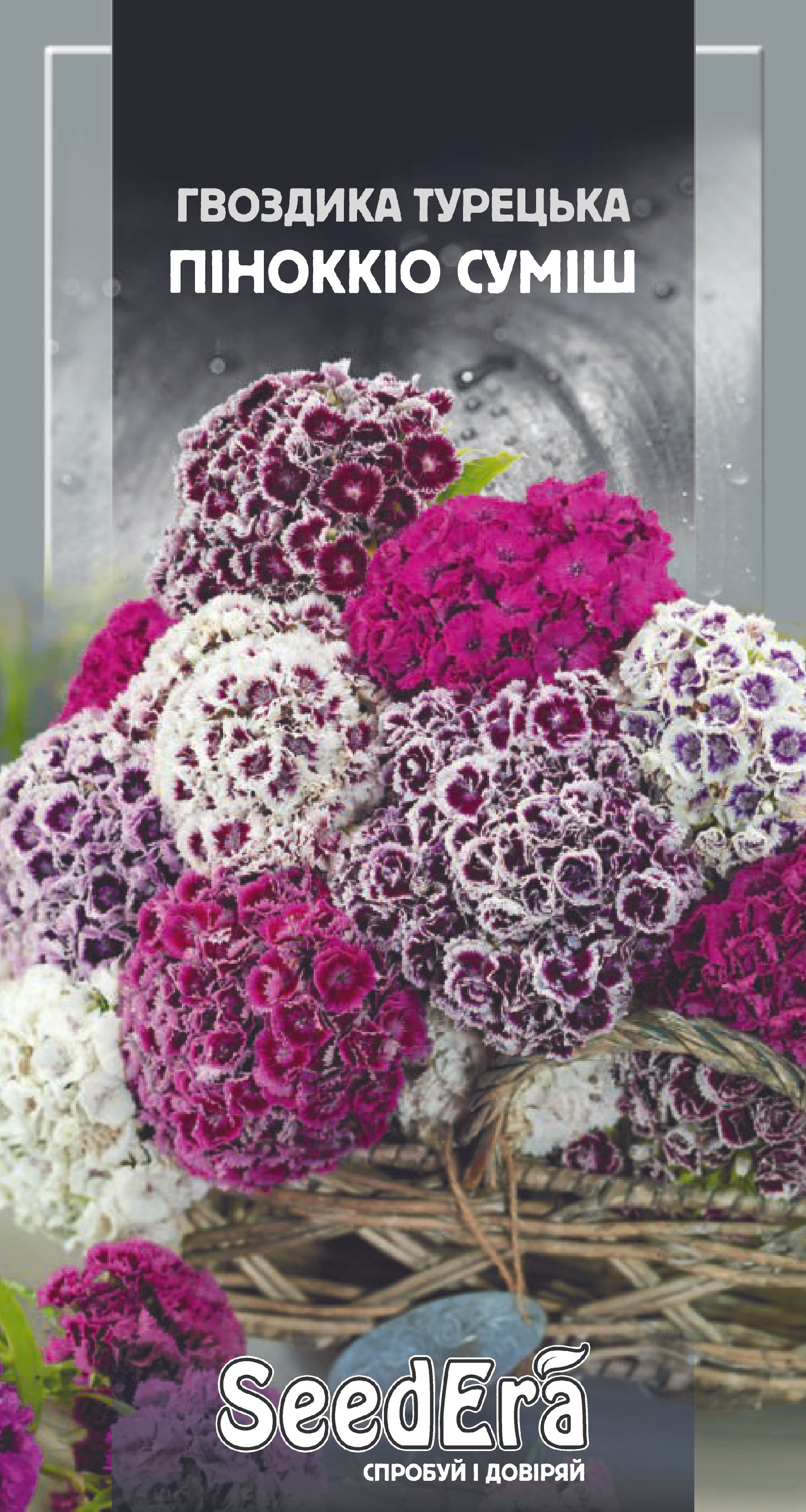 Насіння Квіти Гвоздика Турецька Піноккіо суміш, 0,3 г