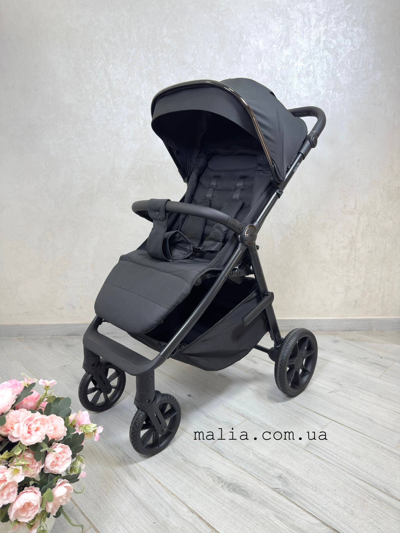 Коляска дитяча EL CAMINO ME 1182 MALTA Black Onyx