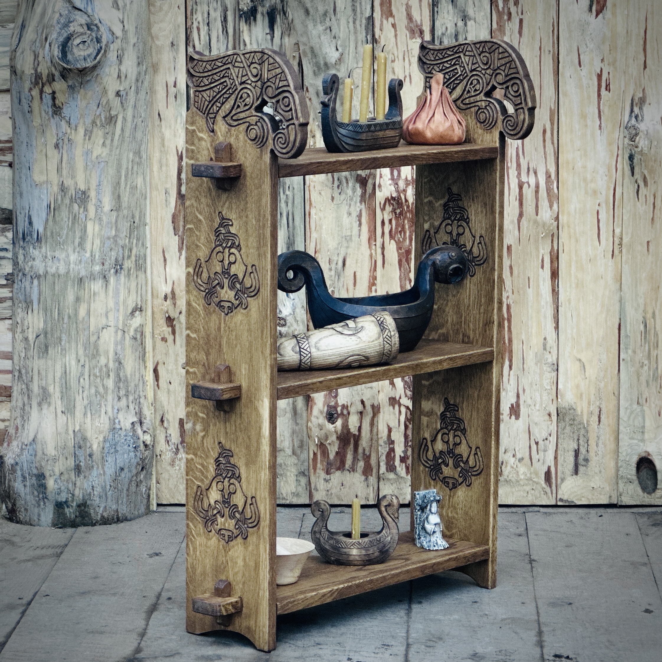 Полиця середня дубова серія Круки