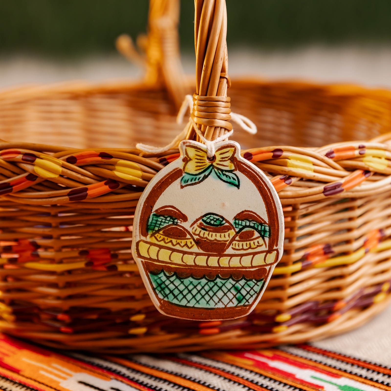 Керамічна підвіска для декору кошика, 8*7 см