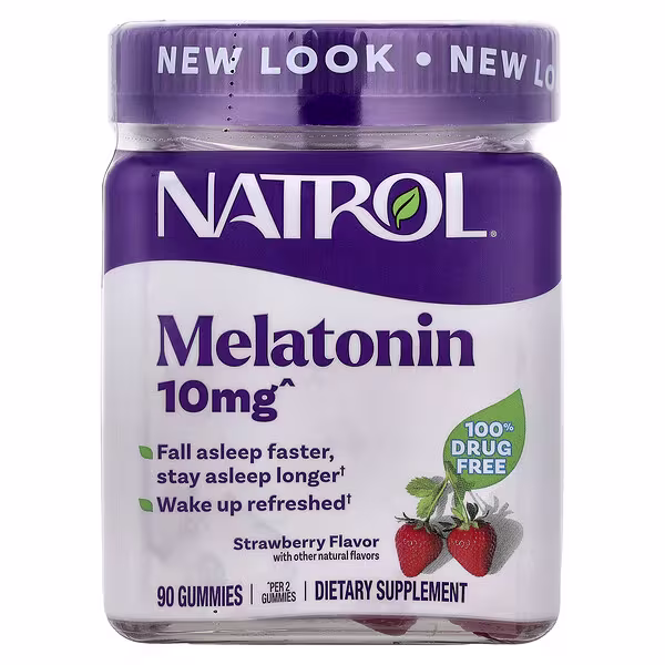 Natrol, Melatonin Gummies, Strawberry, 90 Gummies (5 mg per Gummy)