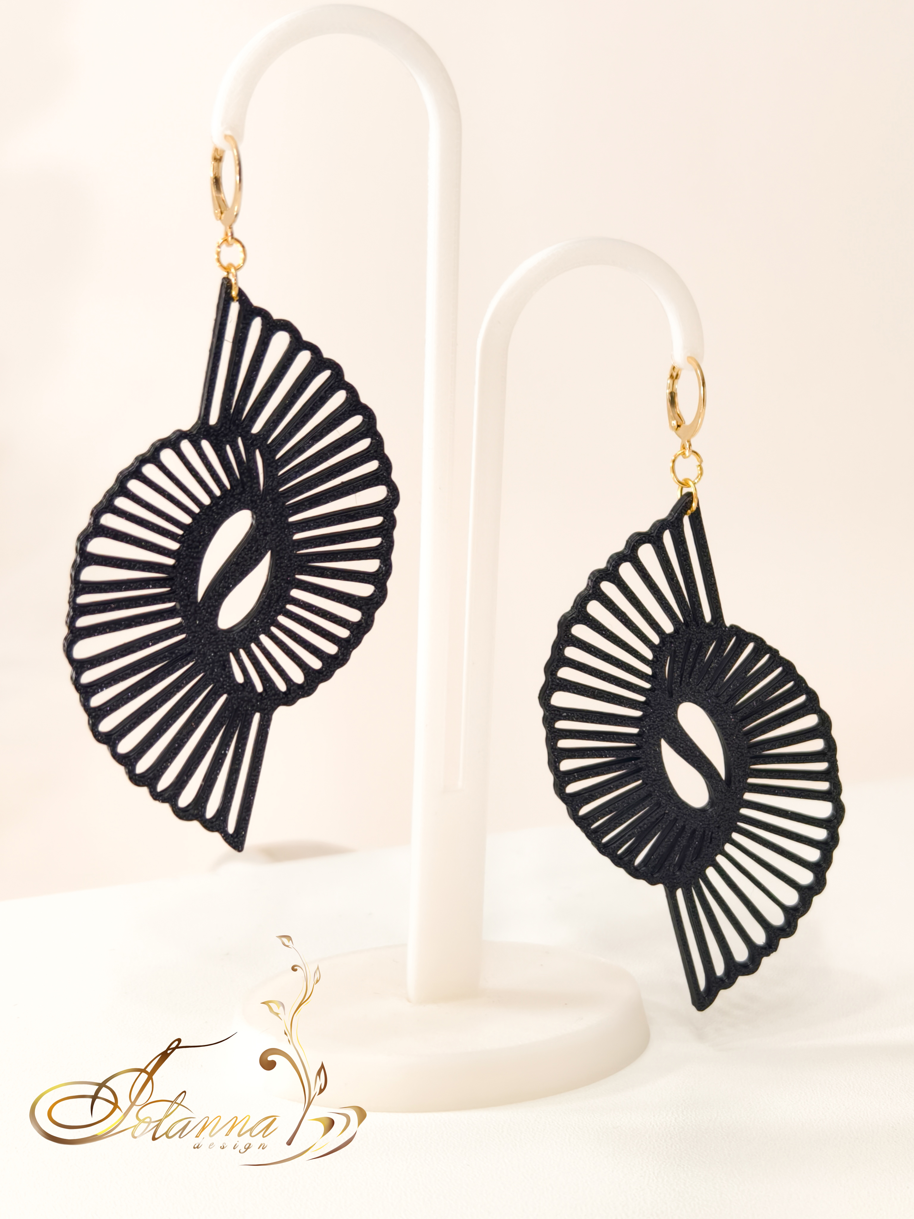 Leaf modern 3d printed earrings