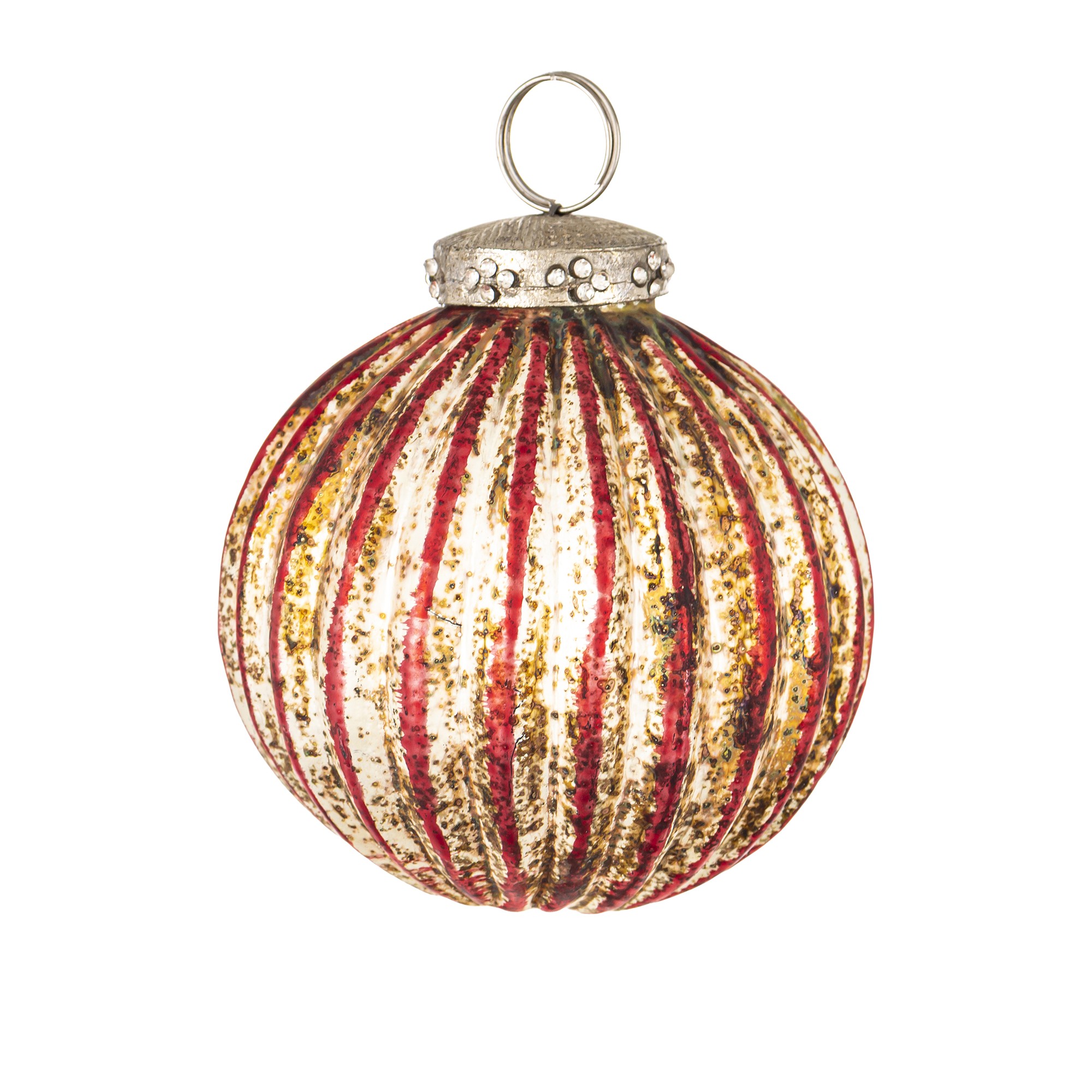 Різдвяна кулька золотисто-червона 9,5×8,5×8,5 см