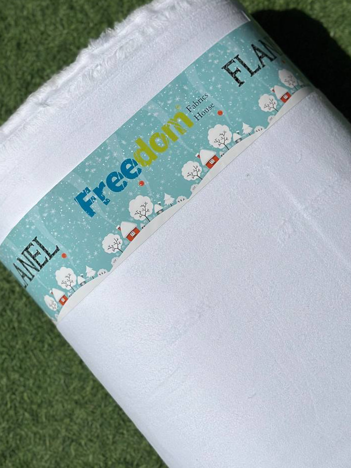 Постільний комплект Фланель преміум Білий однотон