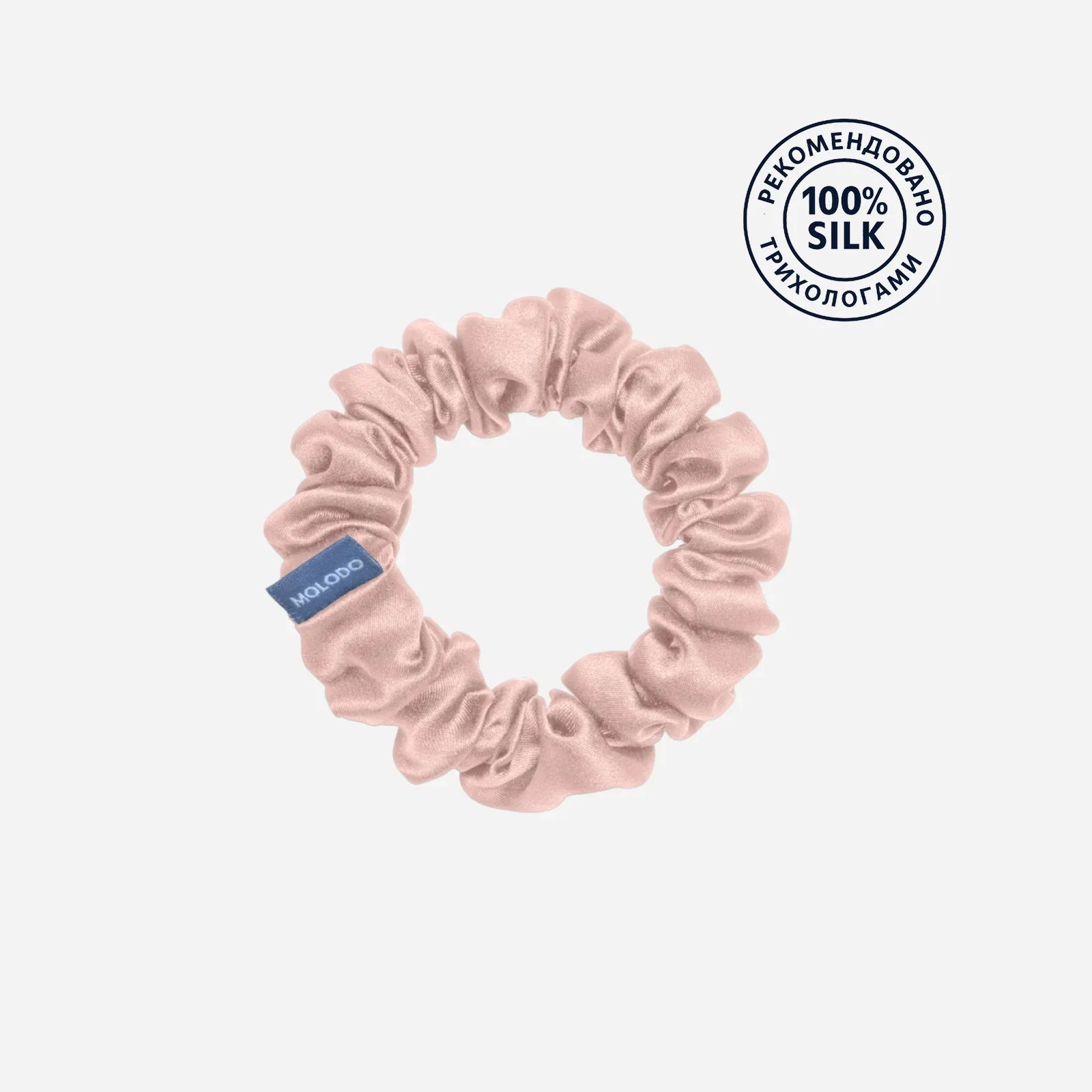 Шовкова резинка Molodo в пудровому кольорі розмір M