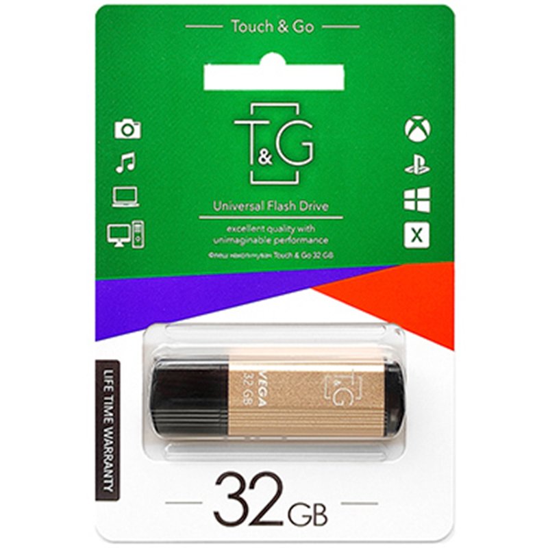 USB флеш накопичувач T&G Vega 121 32Gb Gold