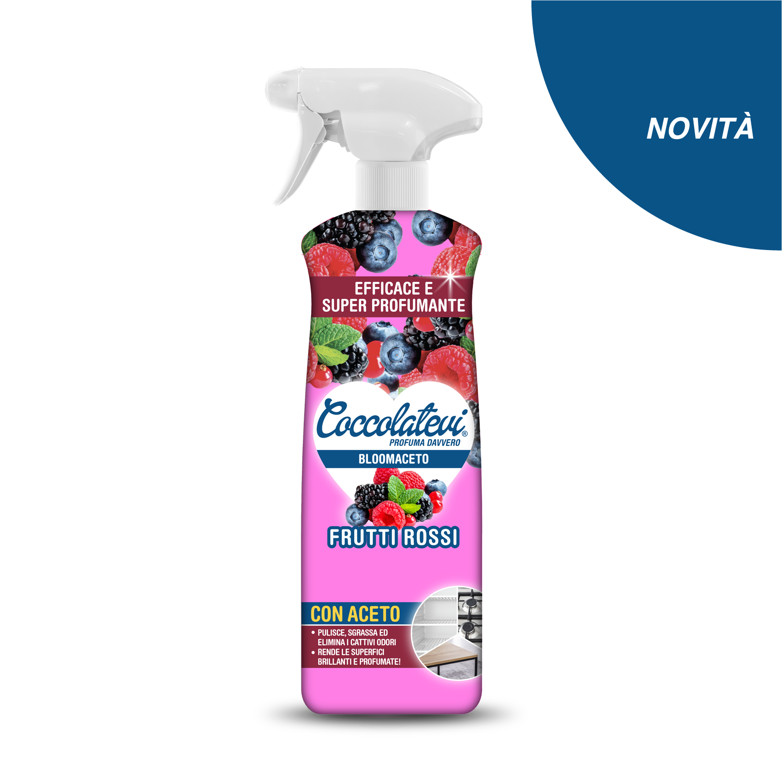 Багатофункціональний очищувач Coccolatevi Bloomaceto Rosa e Lillà з оцтом 750 мл. троянда , бузок