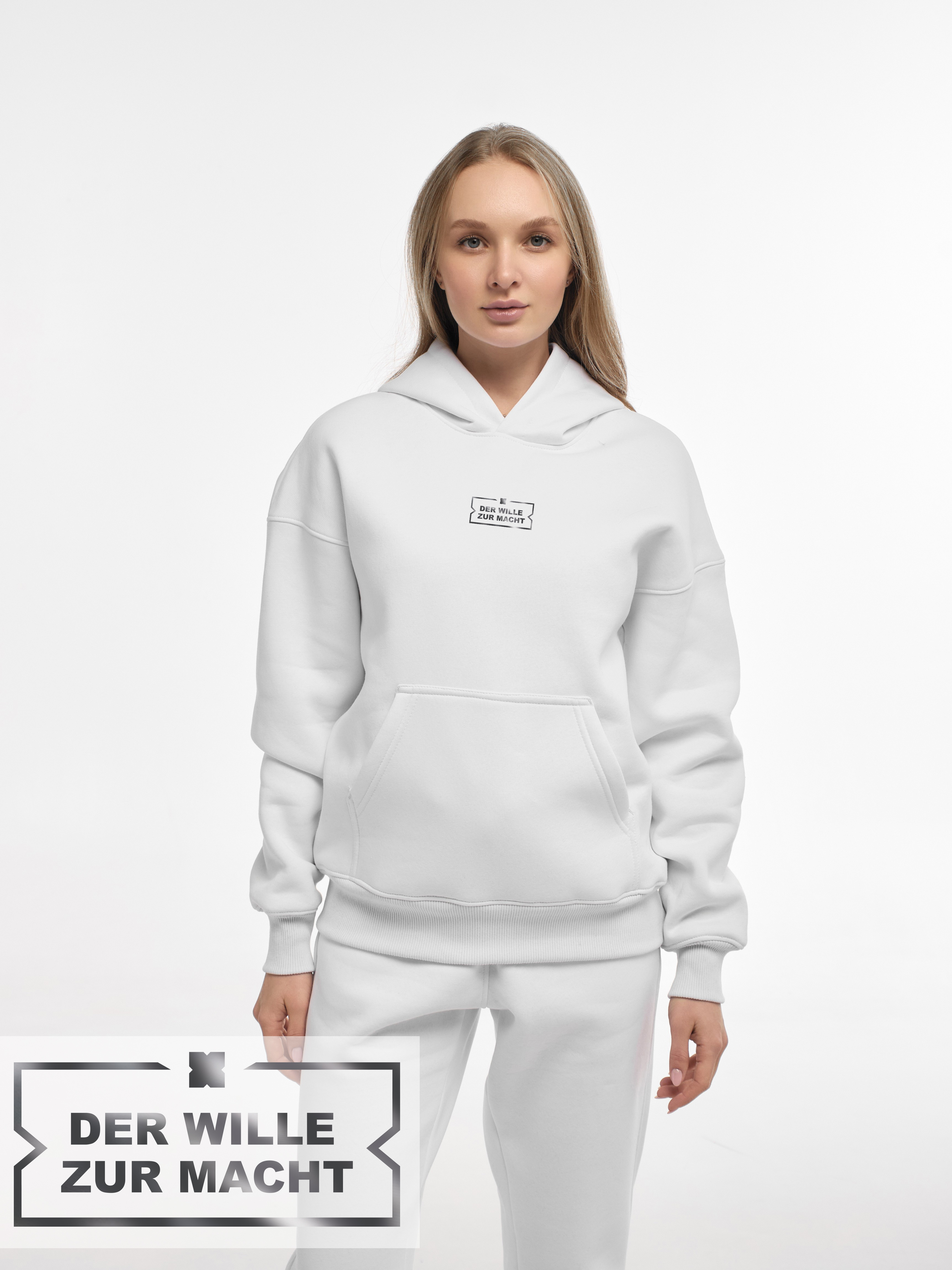 HOODIE "DER WILLE ZUR MACHT" | POCKET | WHITE EMOTION | XH1