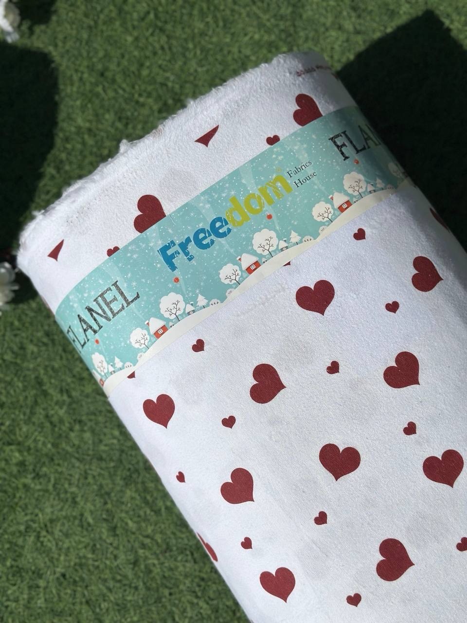 Постільний комплект Фланель преміум Серця марсало