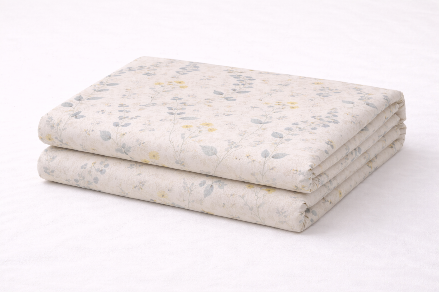 Простирадло ранфорс принт без гумки "Дрібна  квітка на бежевому "