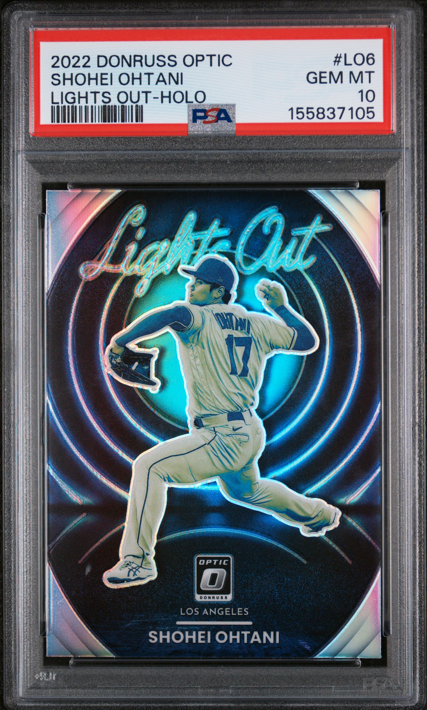 2022 PANINI DONRUSS OPTIC LIGHTS OUT #LO6 SHOHEI OHTANI LIGHTS OUT-HOLO PSA10