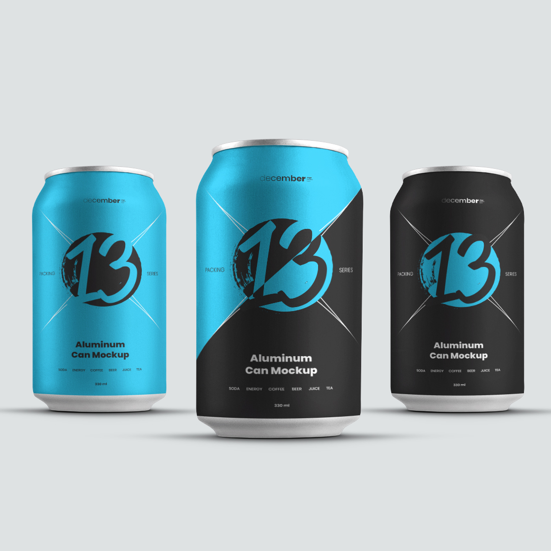 8 Mockup Drink Can With Water Drops