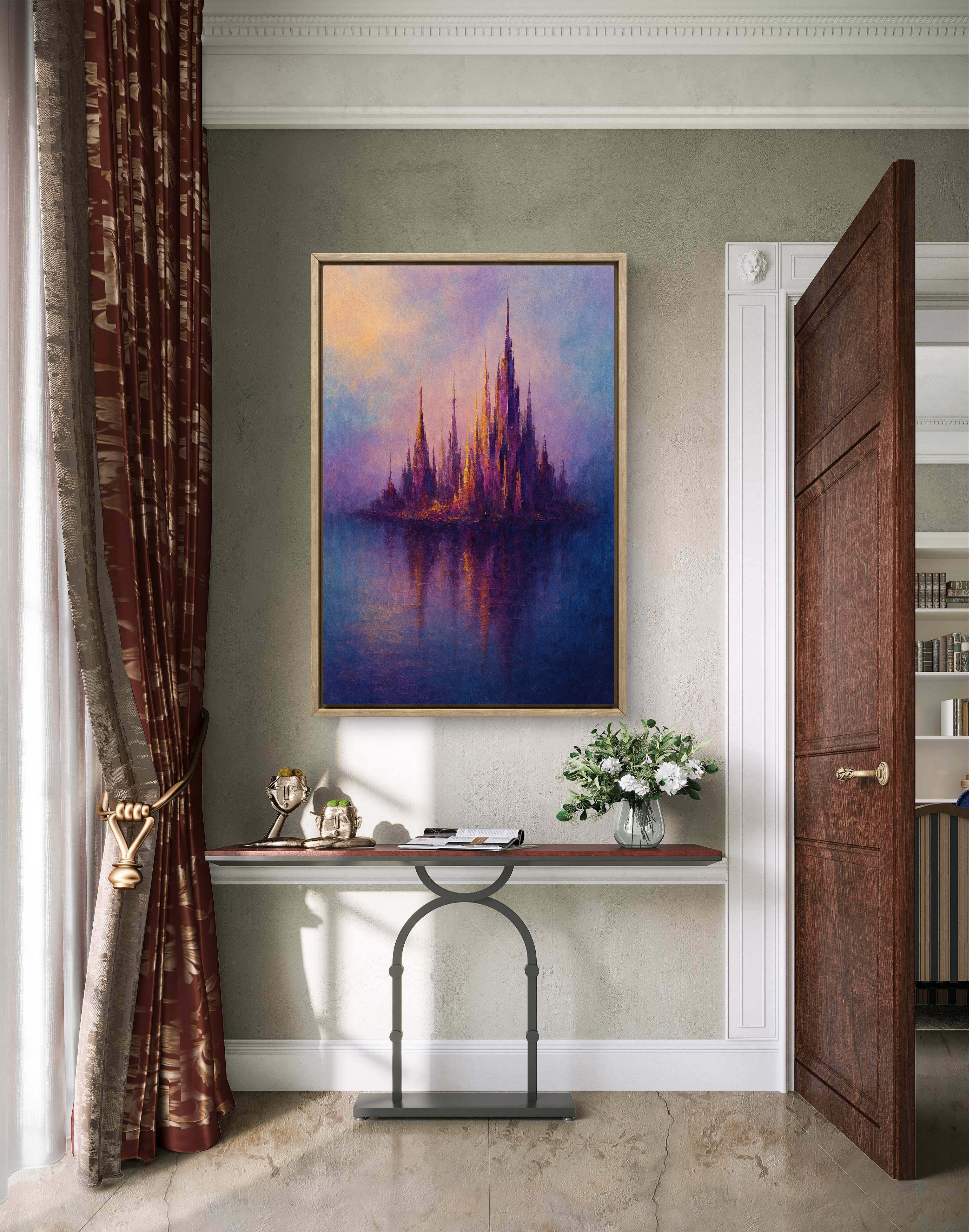 Абстрактна картина з міським пейзажем  "Місто кольорових інжирів"