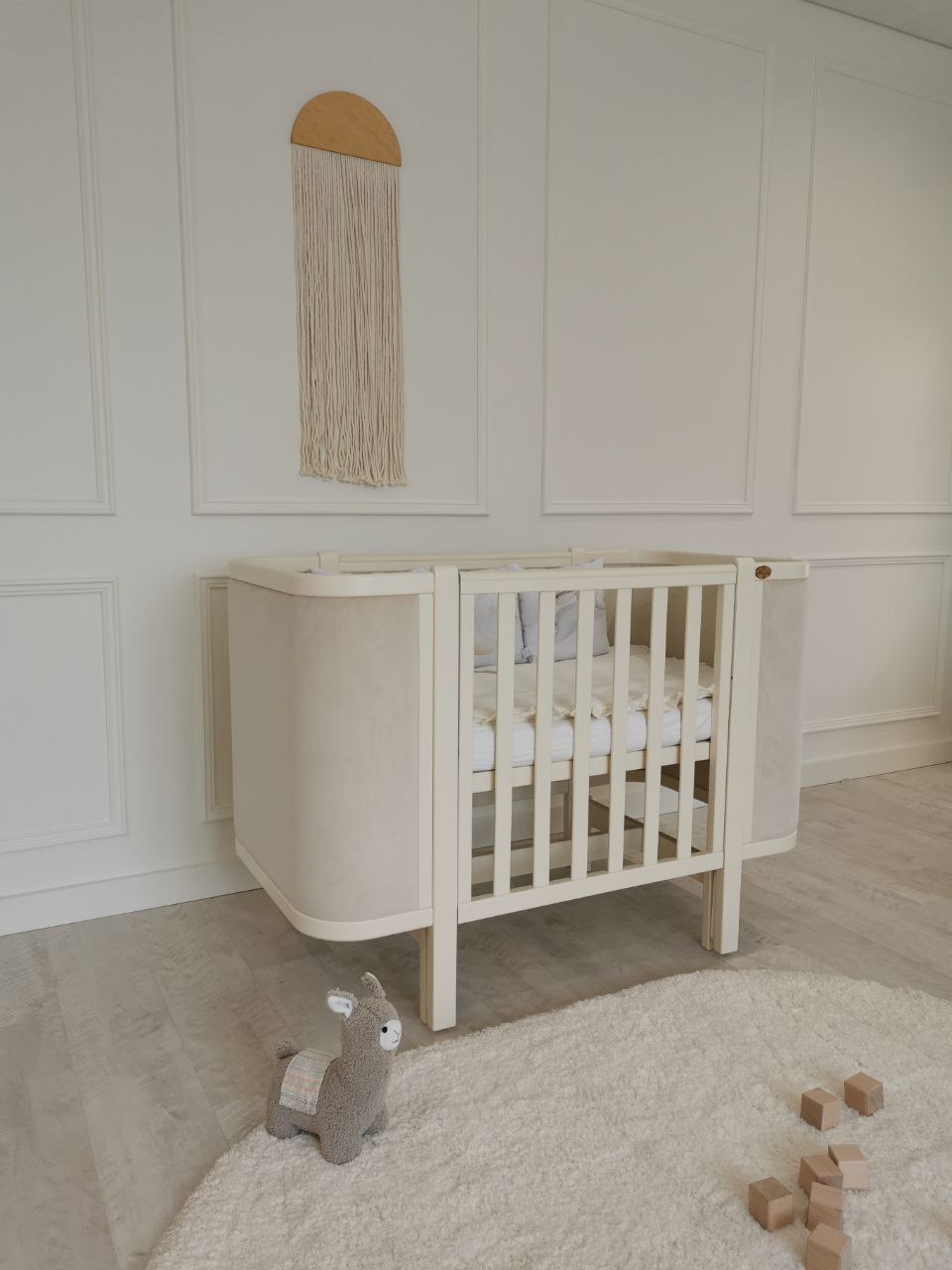 Дитяче ліжечко Angelo Luna без гудзиків, айворі