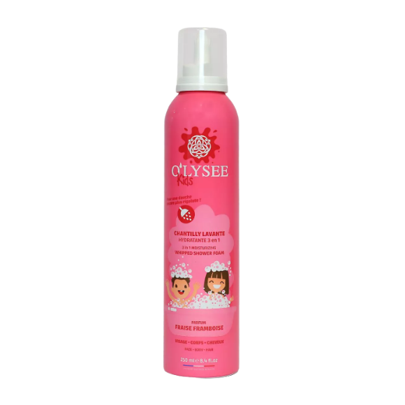 Дитяча крем-пінка для купання 3 в 1 з ароматом полуниці та малини O’LYSEE Whipped Shower Foam Strawberry & Raspberry 250 мл