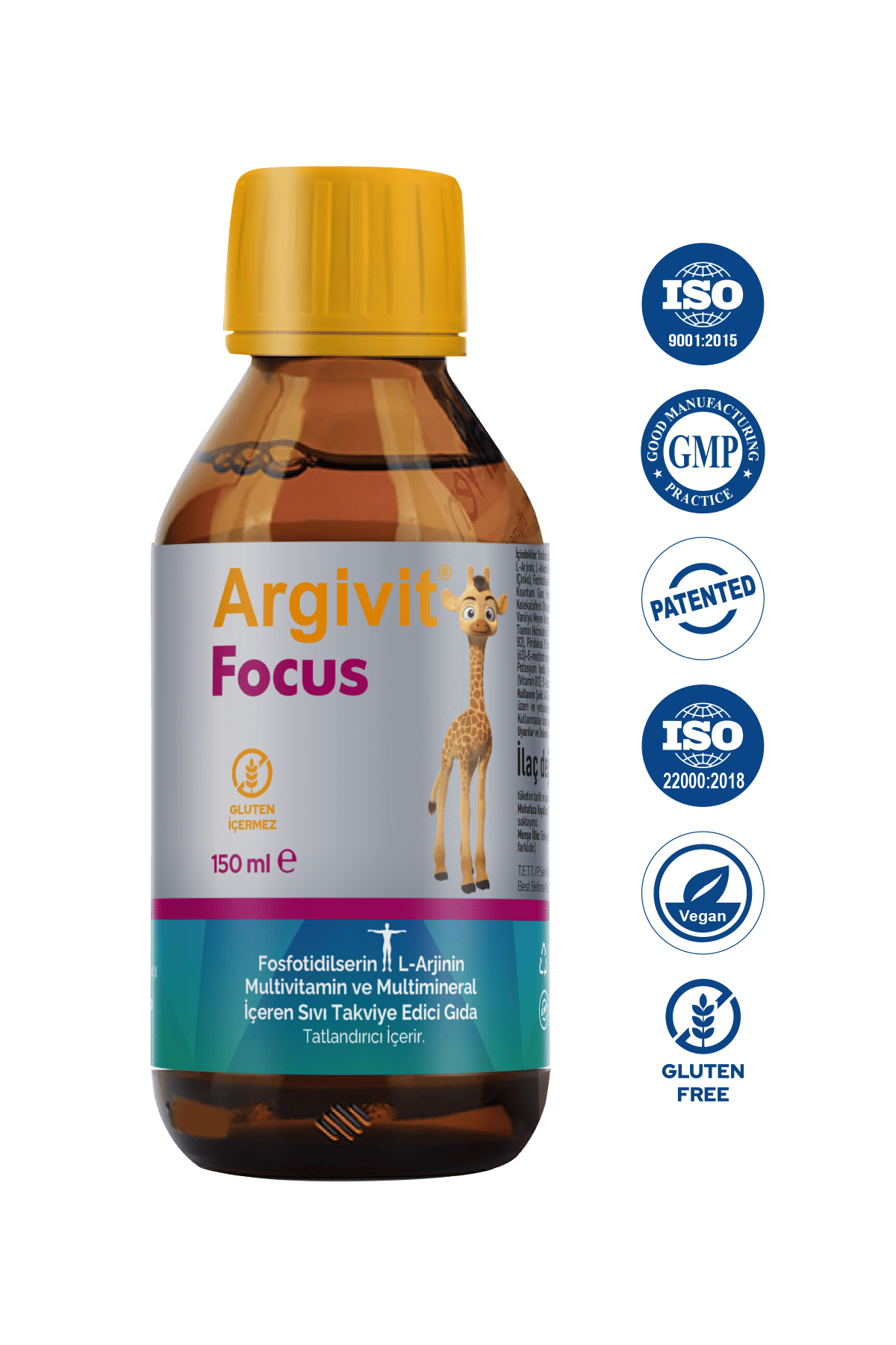 Argivit Focus Syrup 150ml  Brain Health & Focus Support for Kids & Adults L-Arginine