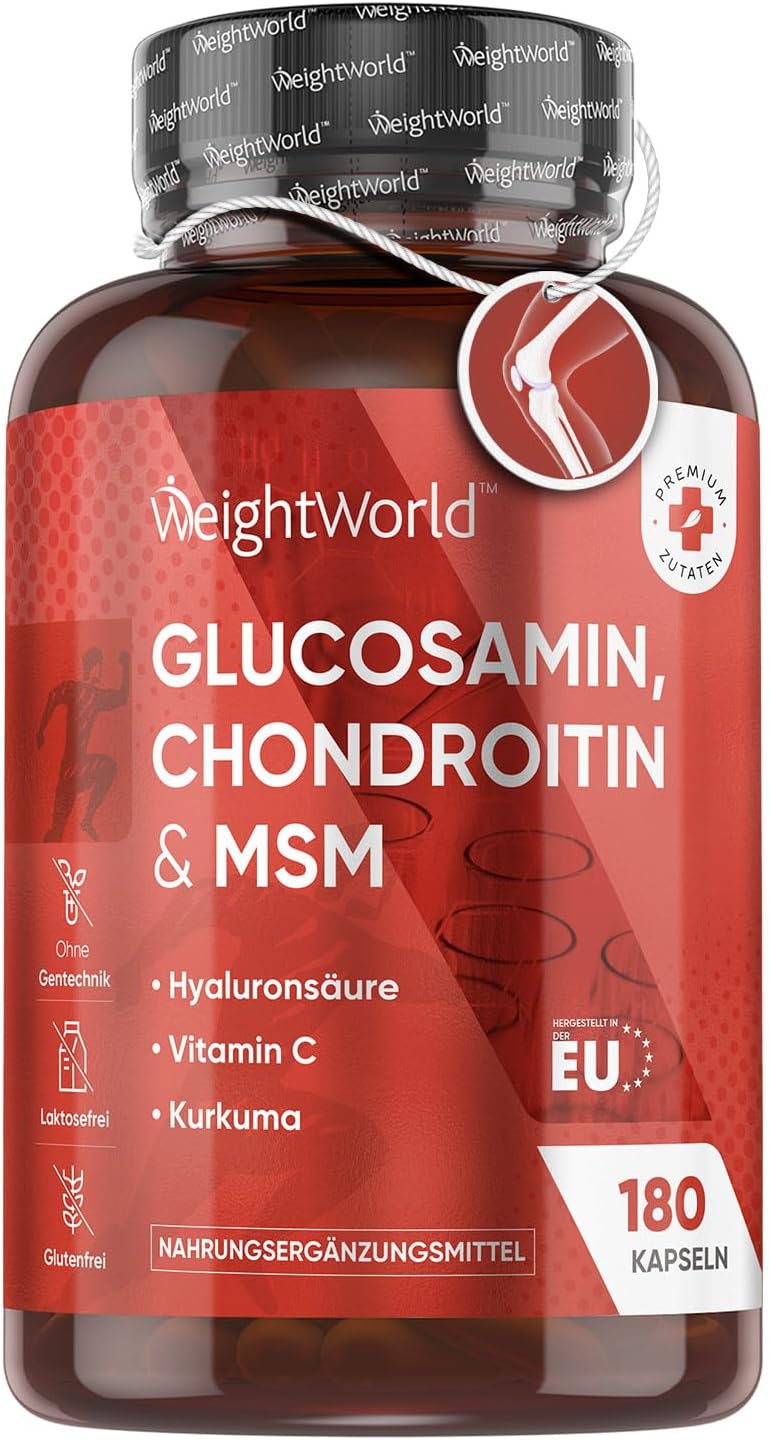 Glucosamine Chondroitin MSM Для Здоров'я Кісток, Імунної Системи, Хрящів, Зубів і Шкіри – 180 капсул