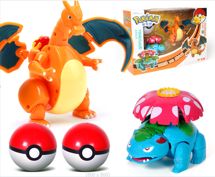 Набір фігурок Покемон Покебол Charizard +Venusaur Венузавр Pokemon GO шар із фігуркою-трансформером