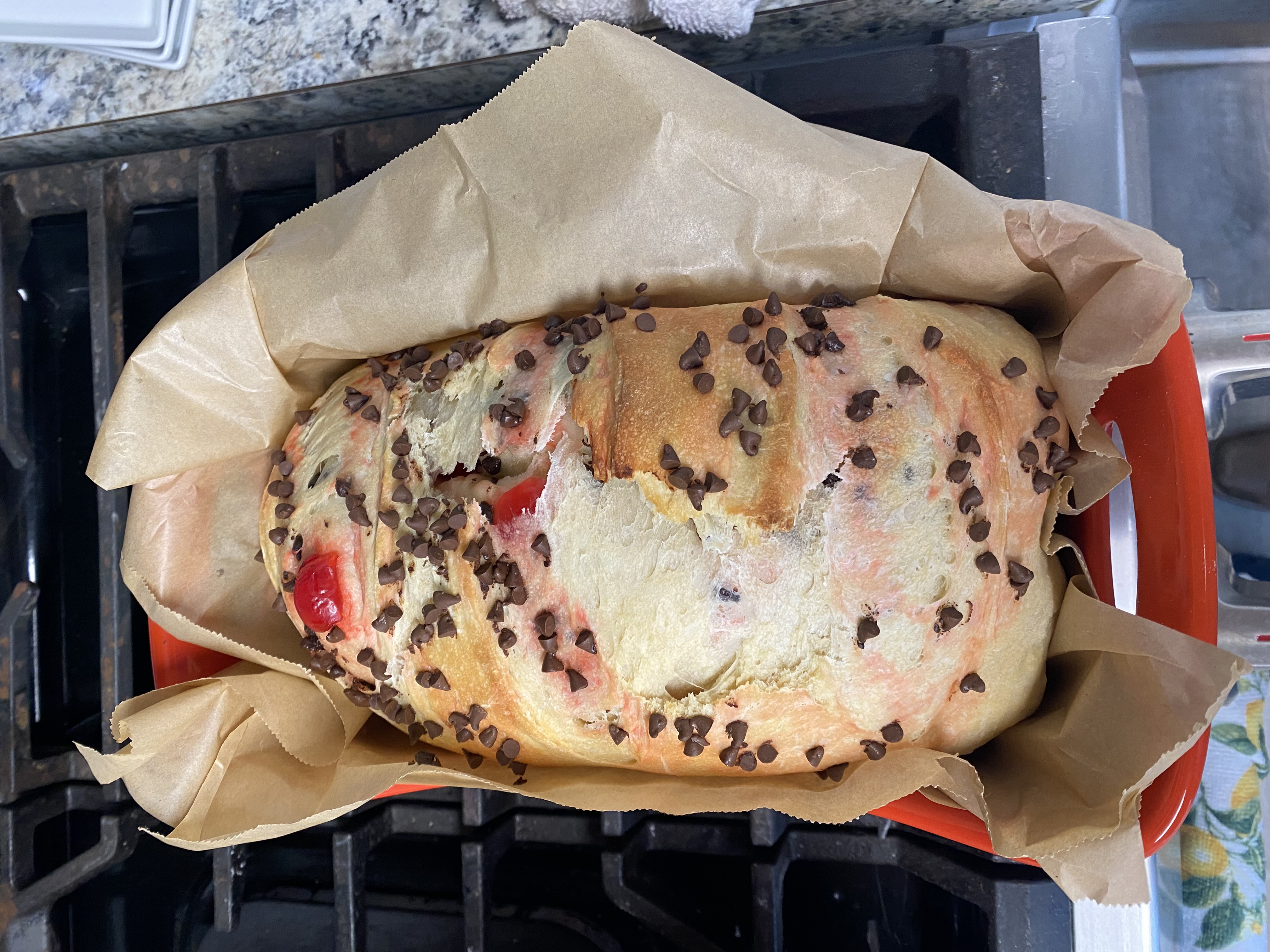 Maraschino Cherry & Chocolate Sourdough Bread