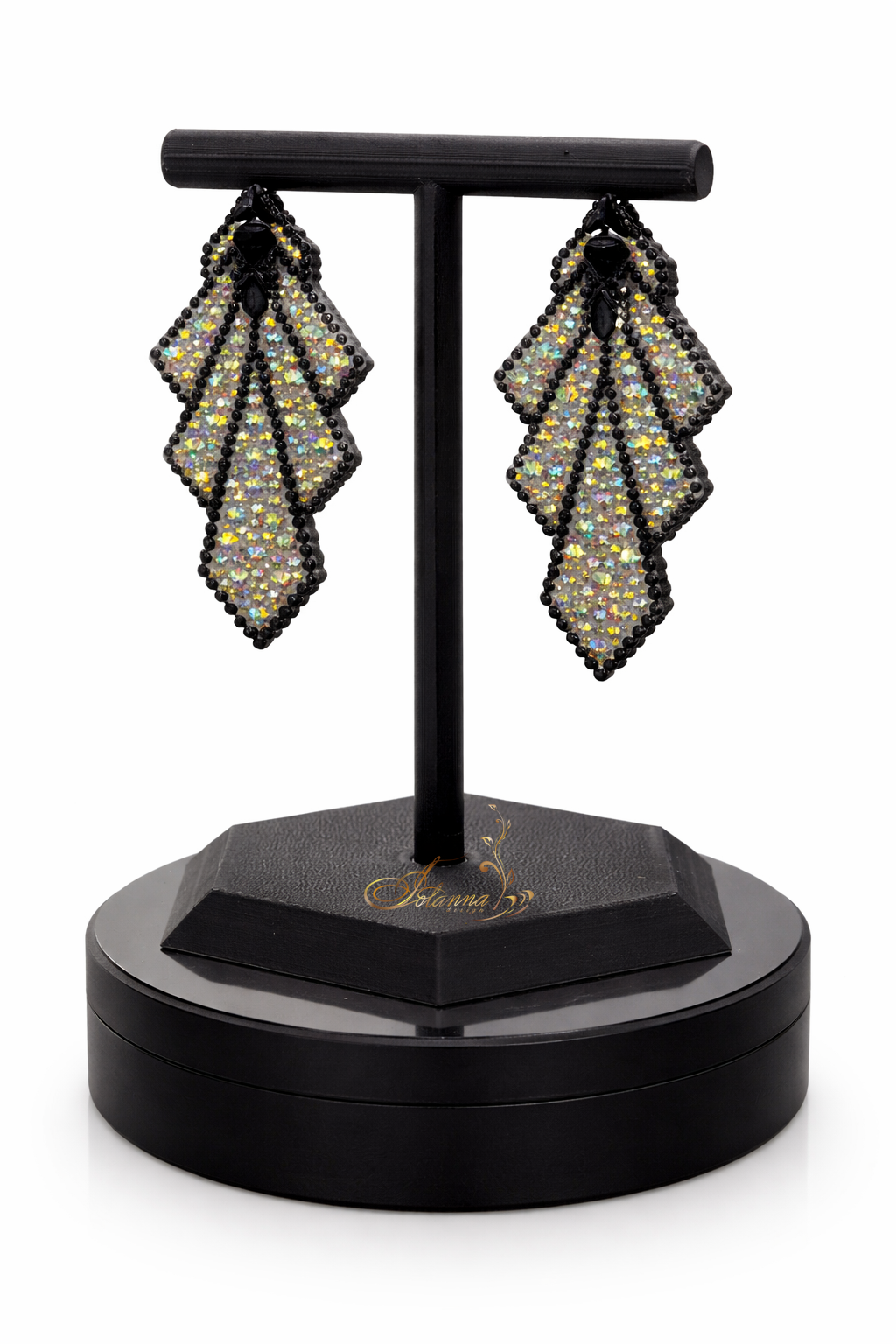 Black & AB Crystal Dance Earrings