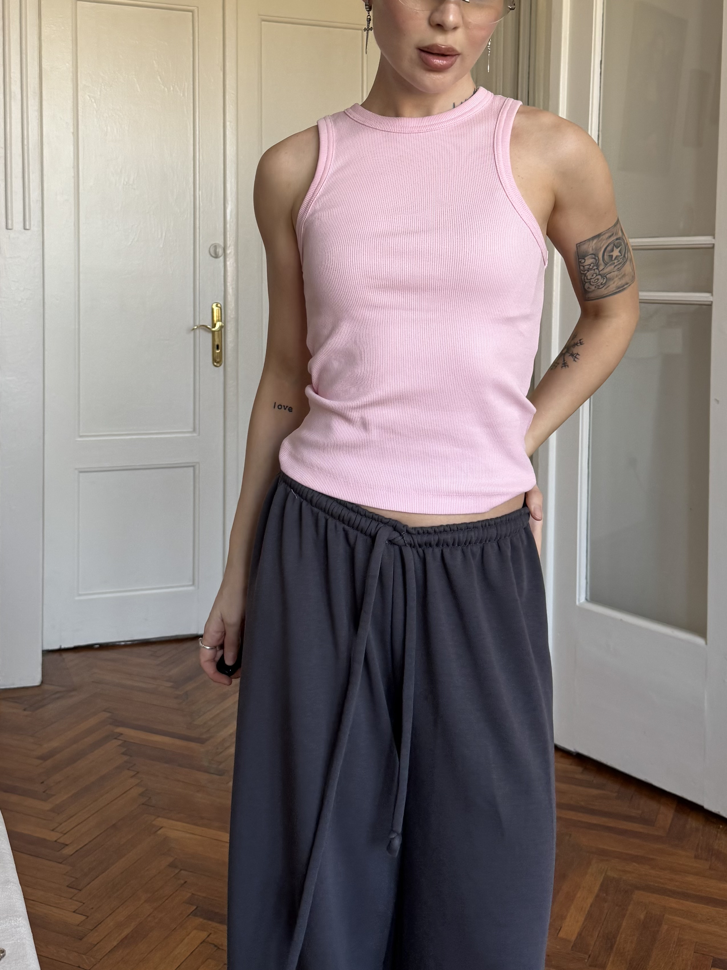 Майка рубчик рожева