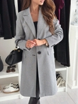 Warm Long Sleeve Wool Coat Women | Solid Color Wool Coat Women