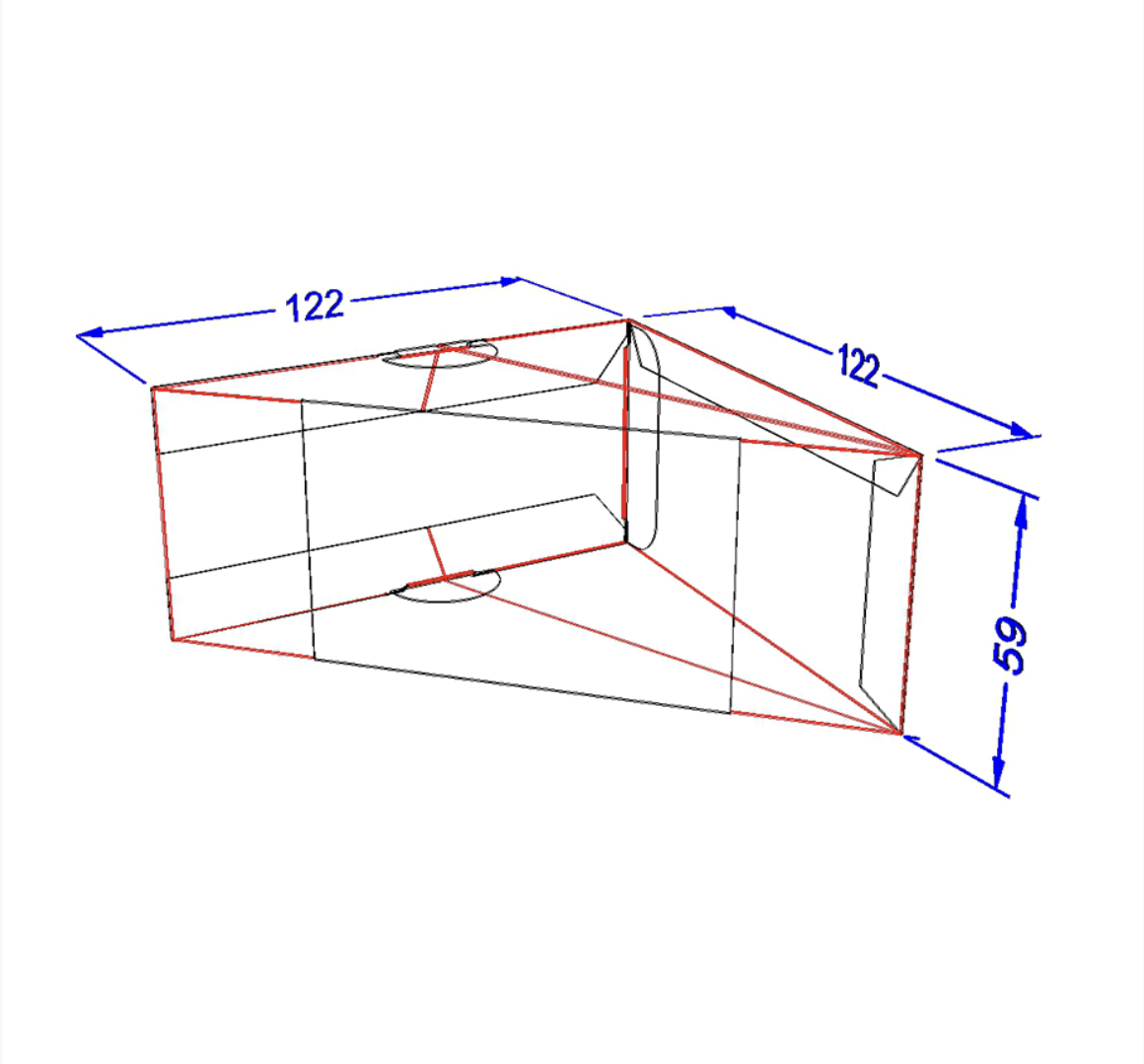Упаковка для сендвічів і бутербродів (Крафт) 122*59*122 мм, 50 шт