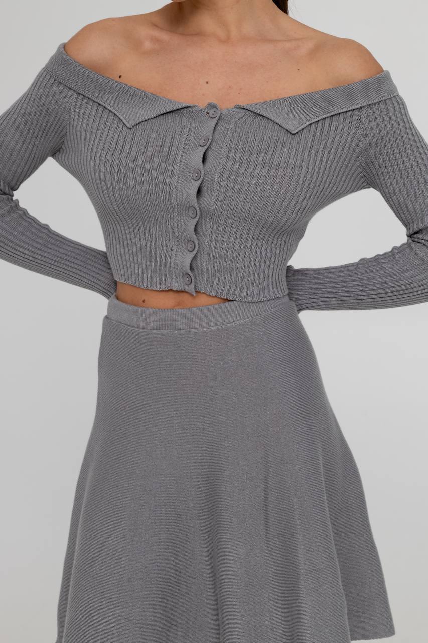 В'язаний комплект: топ + спідниця