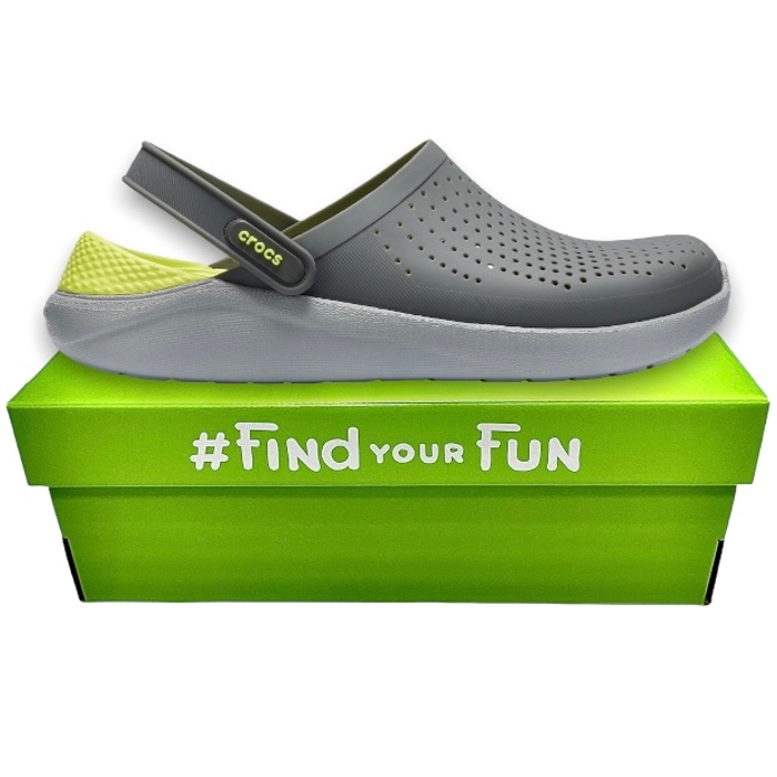 Crocs LiteRide Clog Grey/Light Green Сабо Крокси чоловічі / жіночі сірі з зеленим