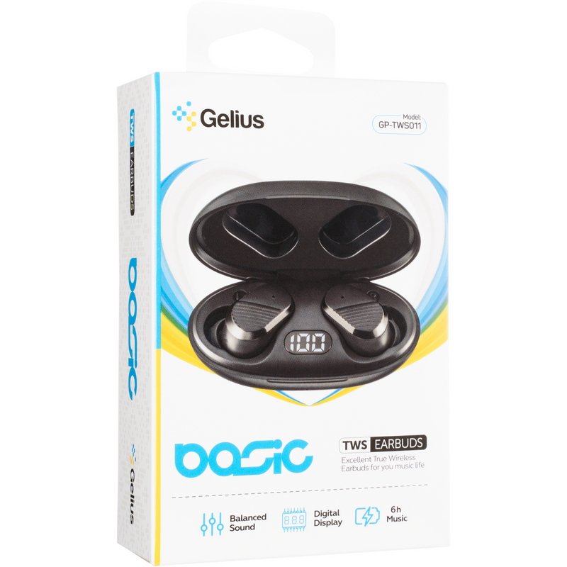 Бездротові навушники TWS Gelius Basic GP-TWS011 Black