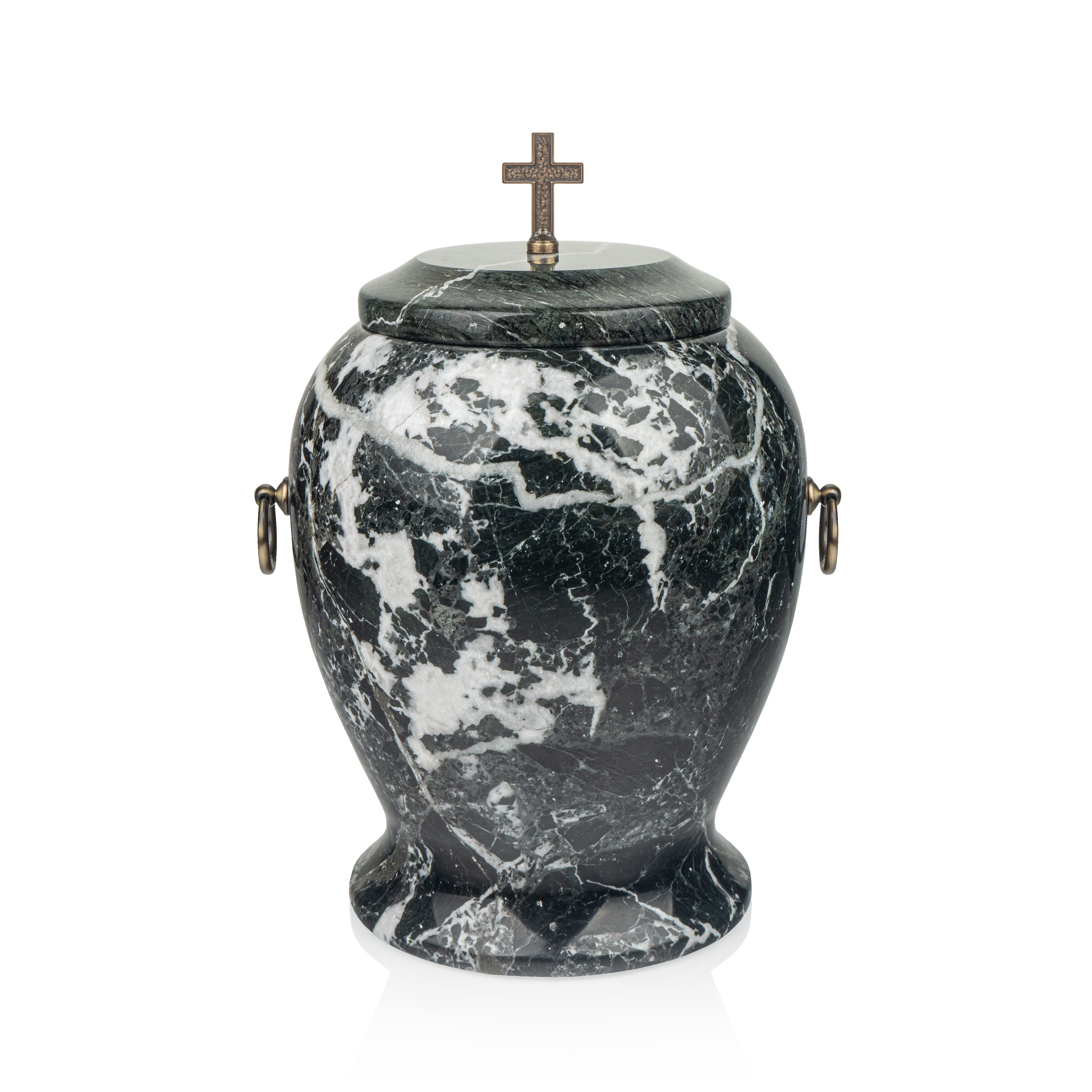 Урна ритуальна мармурова, чорно-біла