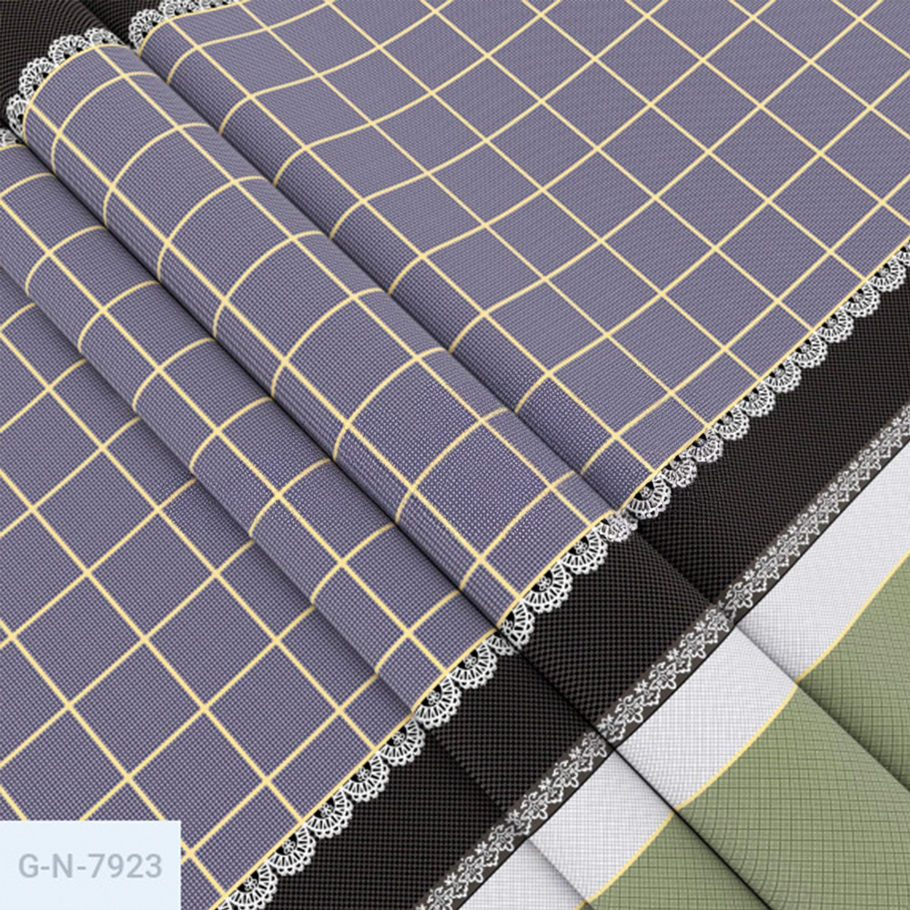 Тканина Голд Euro - Клітка з білими візерунками і лініями