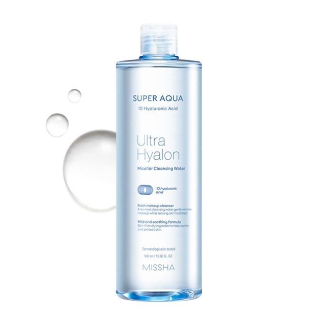 Міцелярна вода з гіалуроновою кислотою MISSHA Super Aqua Ultra Hyalon Micellar Cleansing Water 500ml