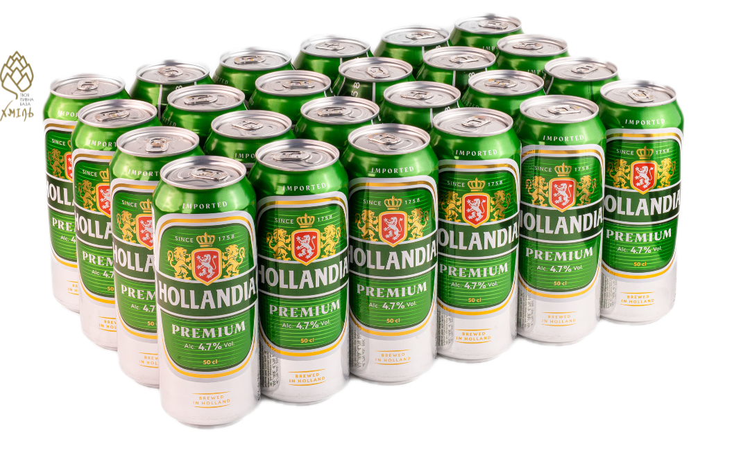 Пиво Hollandia Premium 5% 0,5 ж/б (24 шт/уп)