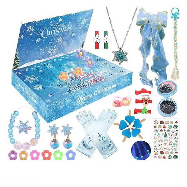 Адвент-календар XT 98 прикраси, аксесуари 24 віконця.