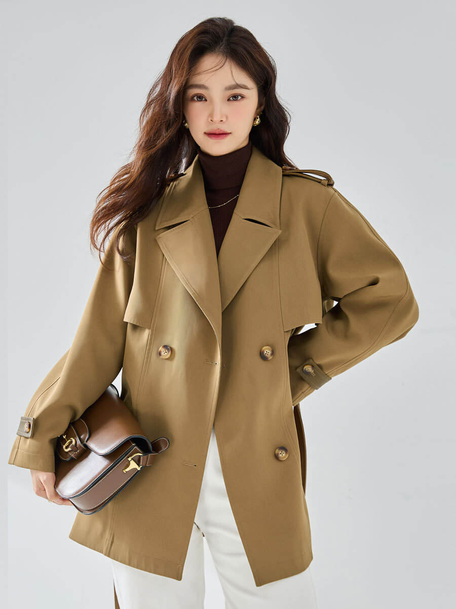 Casual Elegant Short Trench Coat For Women | Stylish Women Trench Coat