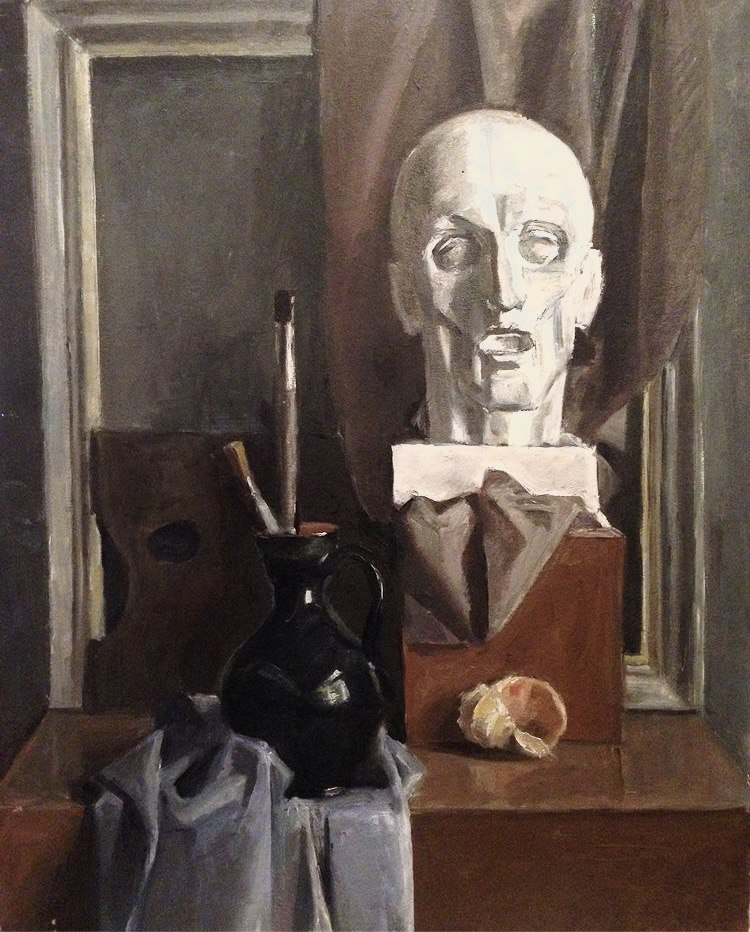 Composition with Ekorche Houdon, 2015, 70х50 sm, oil on canvas