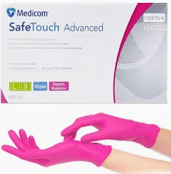Нітрилові оглядові рукавички SAFETOUCH Bright Pink Nitrile Examination Gloves Medicom