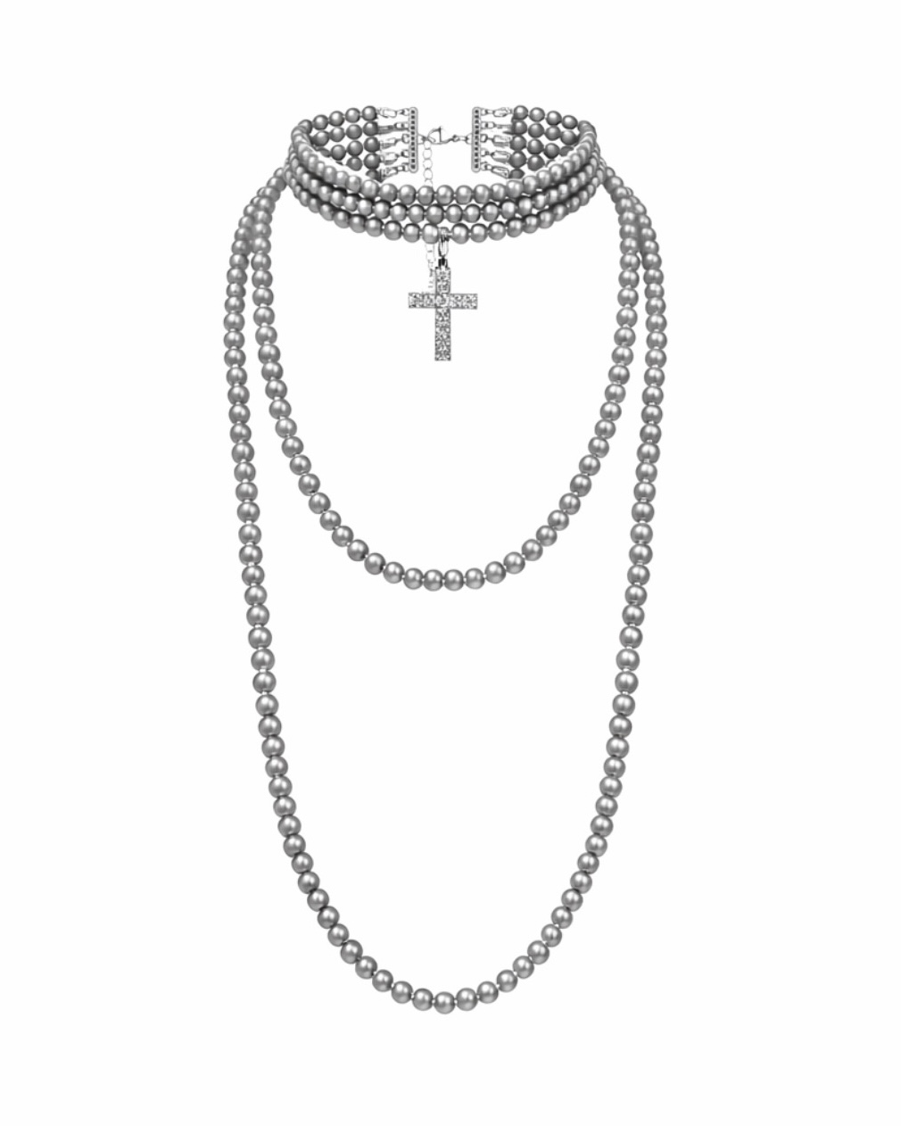 BAROQUE necklace massive gray