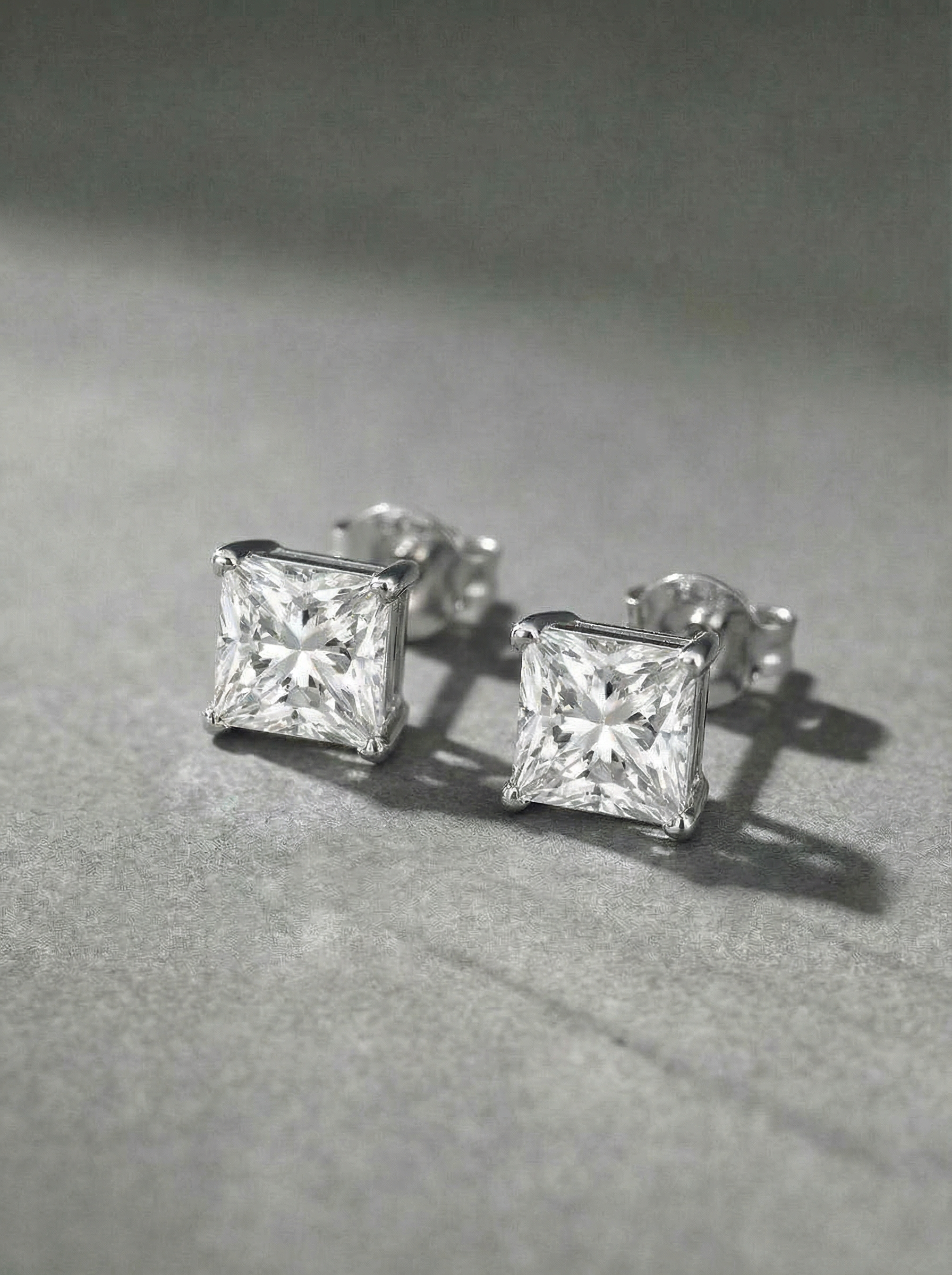 Пусети з квадратними фіанітами